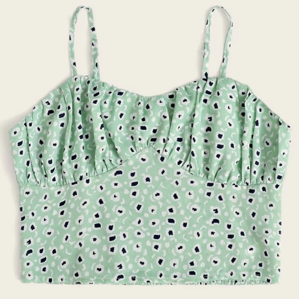 Mint Ruched Bust Crop Top Pattern Cami Small Shein